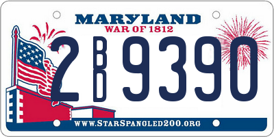MD license plate 2BD9390