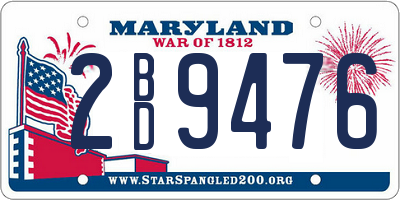 MD license plate 2BD9476