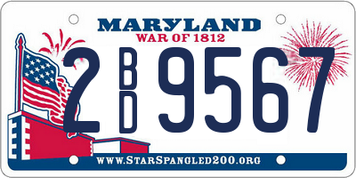 MD license plate 2BD9567