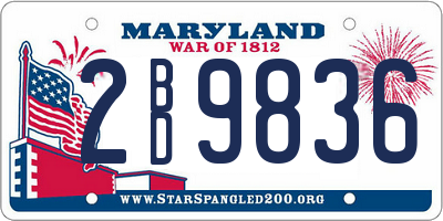 MD license plate 2BD9836