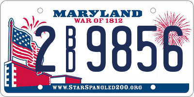 MD license plate 2BD9856
