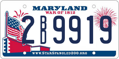 MD license plate 2BD9919