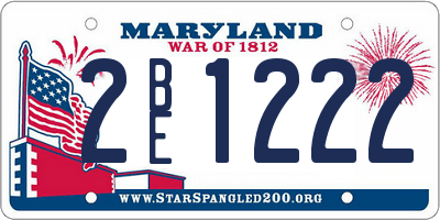 MD license plate 2BE1222