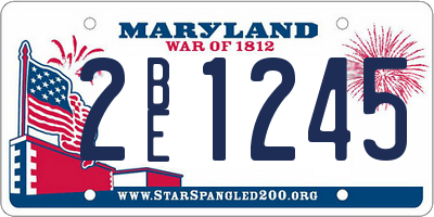 MD license plate 2BE1245