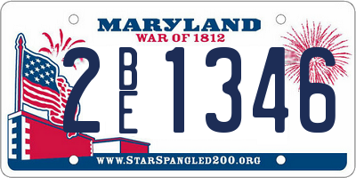 MD license plate 2BE1346