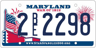 MD license plate 2BE2298