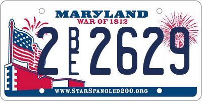 MD license plate 2BE2629
