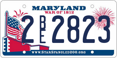 MD license plate 2BE2823