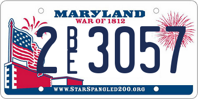 MD license plate 2BE3057