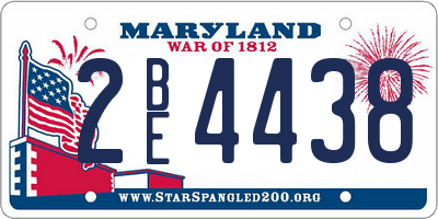 MD license plate 2BE4438