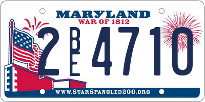 MD license plate 2BE4710
