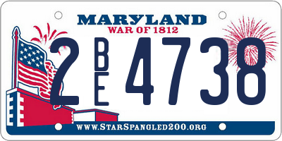 MD license plate 2BE4738