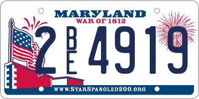 MD license plate 2BE4919