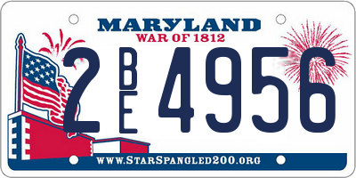 MD license plate 2BE4956