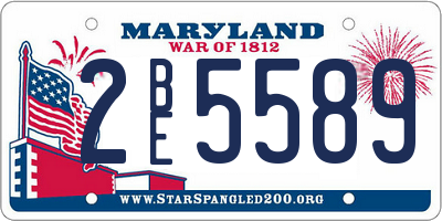 MD license plate 2BE5589