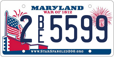 MD license plate 2BE5599