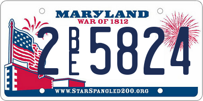 MD license plate 2BE5824