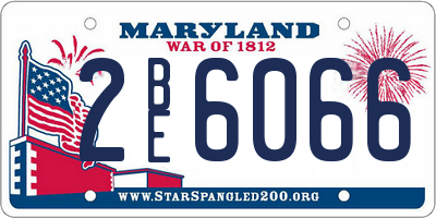 MD license plate 2BE6066