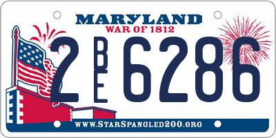 MD license plate 2BE6286