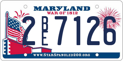 MD license plate 2BE7126