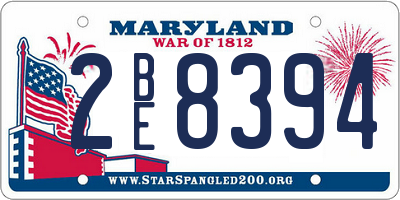 MD license plate 2BE8394