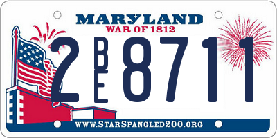MD license plate 2BE8711