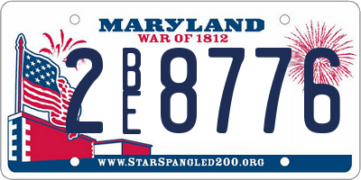 MD license plate 2BE8776