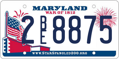 MD license plate 2BE8875