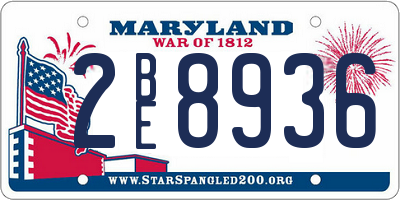 MD license plate 2BE8936