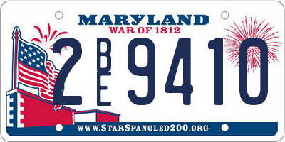 MD license plate 2BE9410