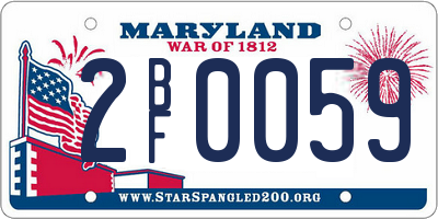 MD license plate 2BF0059