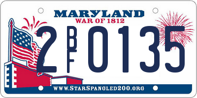 MD license plate 2BF0135