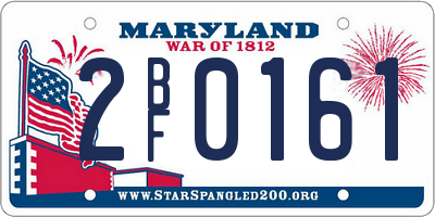 MD license plate 2BF0161