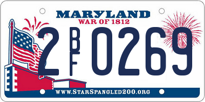 MD license plate 2BF0269