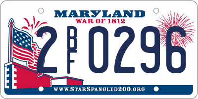 MD license plate 2BF0296