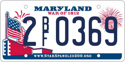 MD license plate 2BF0369