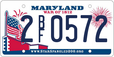 MD license plate 2BF0572