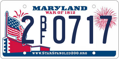 MD license plate 2BF0717