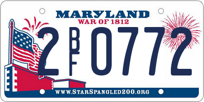 MD license plate 2BF0772