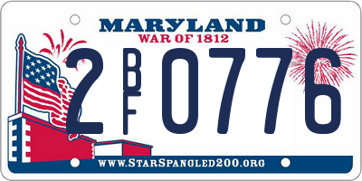 MD license plate 2BF0776