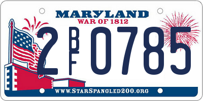 MD license plate 2BF0785