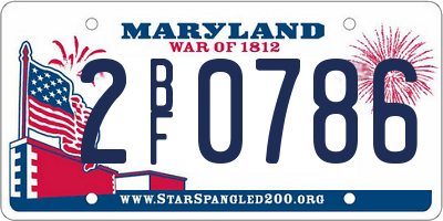 MD license plate 2BF0786