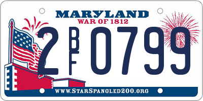 MD license plate 2BF0799