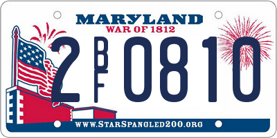 MD license plate 2BF0810