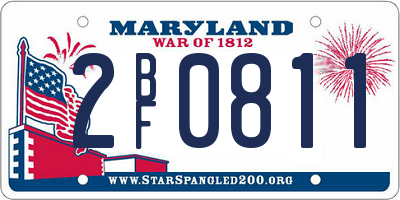 MD license plate 2BF0811