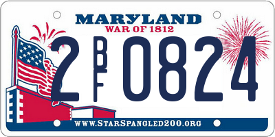 MD license plate 2BF0824
