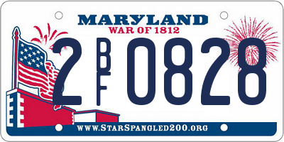 MD license plate 2BF0828