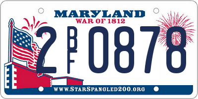 MD license plate 2BF0878