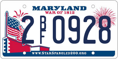 MD license plate 2BF0928