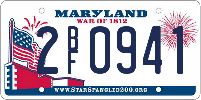 MD license plate 2BF0941